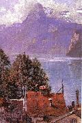 John Douglas Woodward Brunnen, Lake Lucerne painting